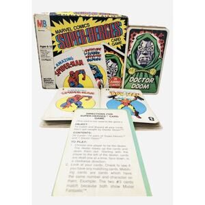 Marvel Comic Card Game Super Heroes Vintage 1978 By MB DR DOOM Spider-Man Thor